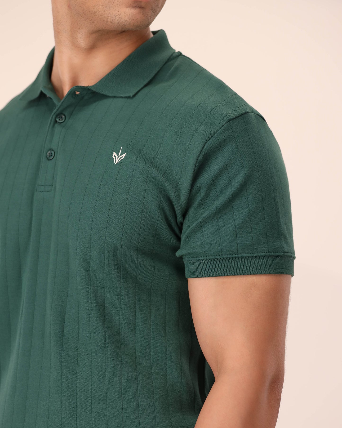 FOREST GREEN DROP NEEDLE POLO
