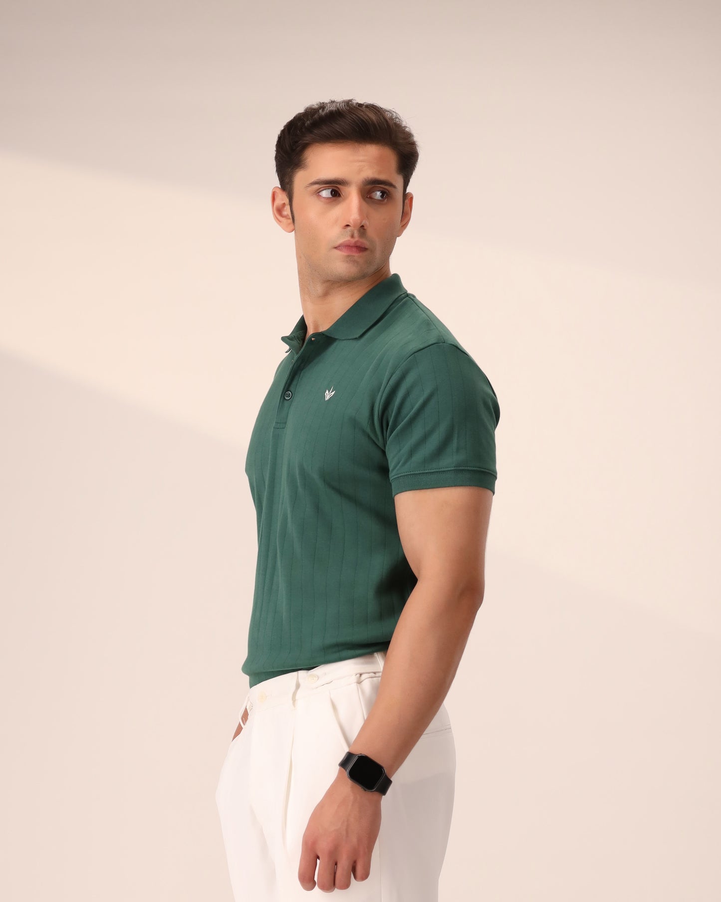 FOREST GREEN DROP NEEDLE POLO