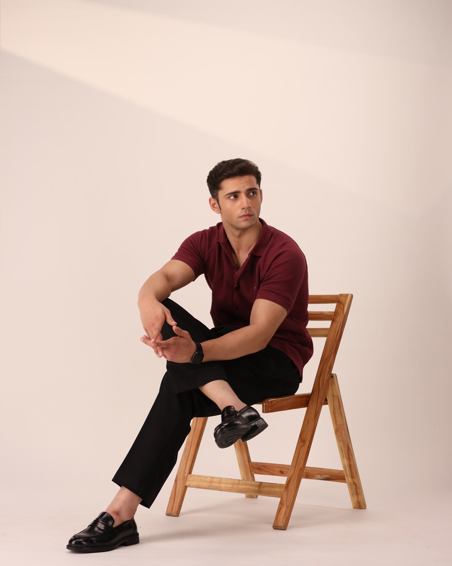 MAROON OTTOMAN KNITTED SHIRT