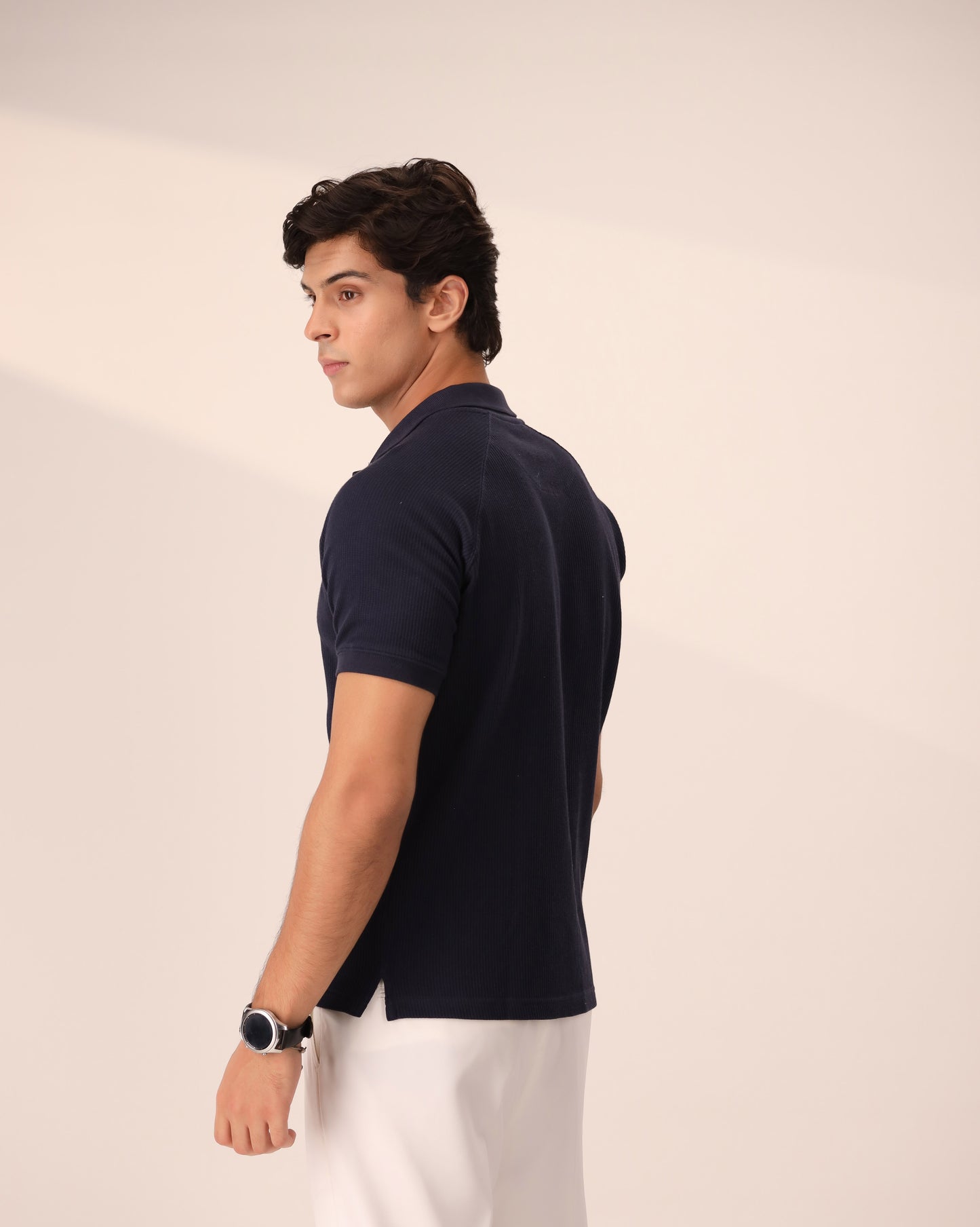 NAVY OTTOMAN KNITTED SHIRT
