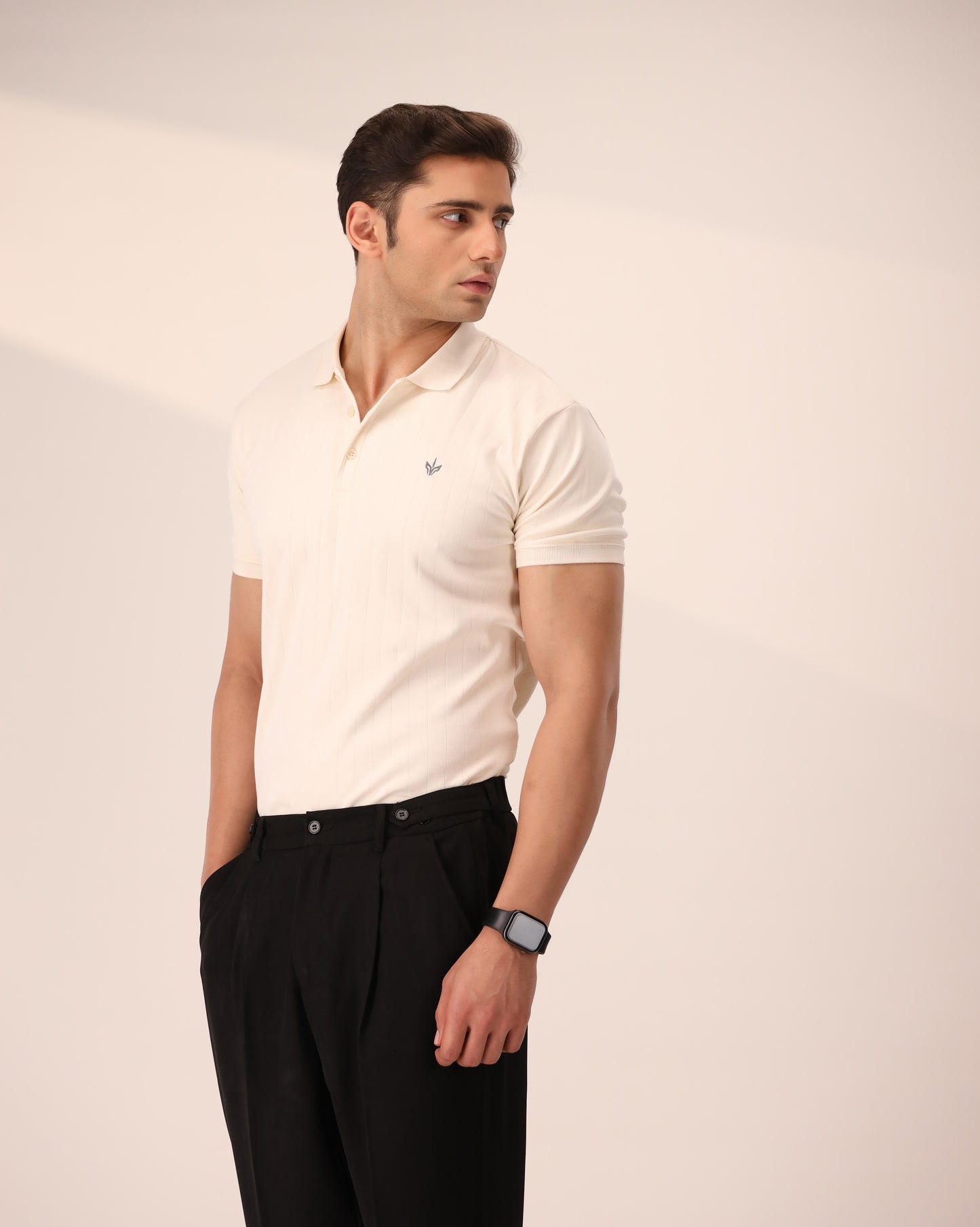 OFF WHITE DROP NEEDLE POLO