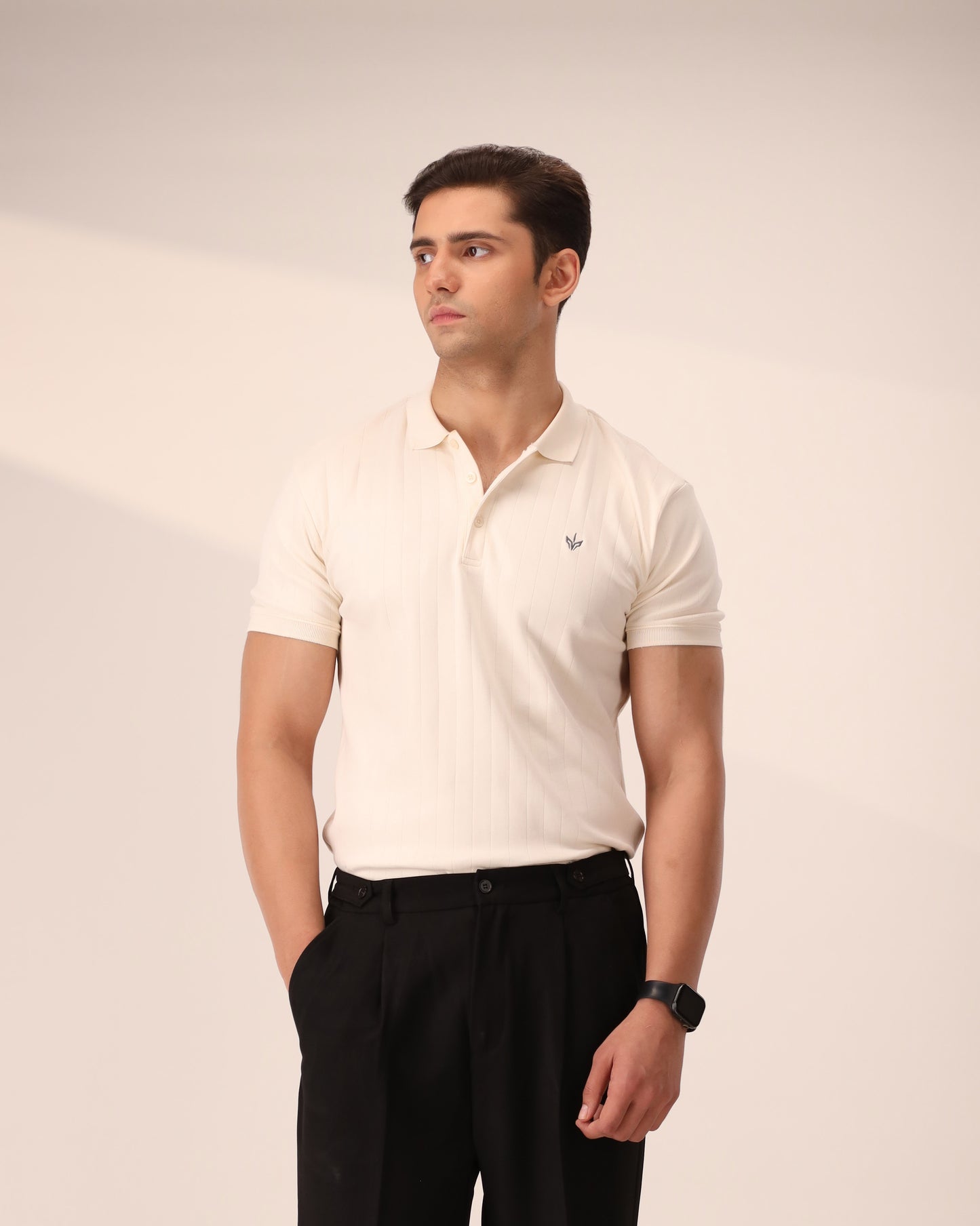 OFF WHITE DROP NEEDLE POLO