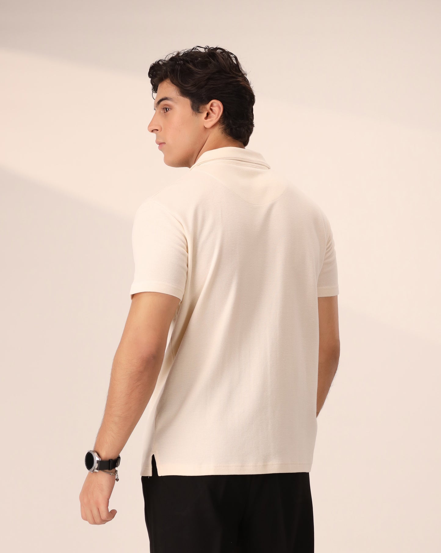 OFF-WHITE WAFFLE KNIT CUBAN SHIRT