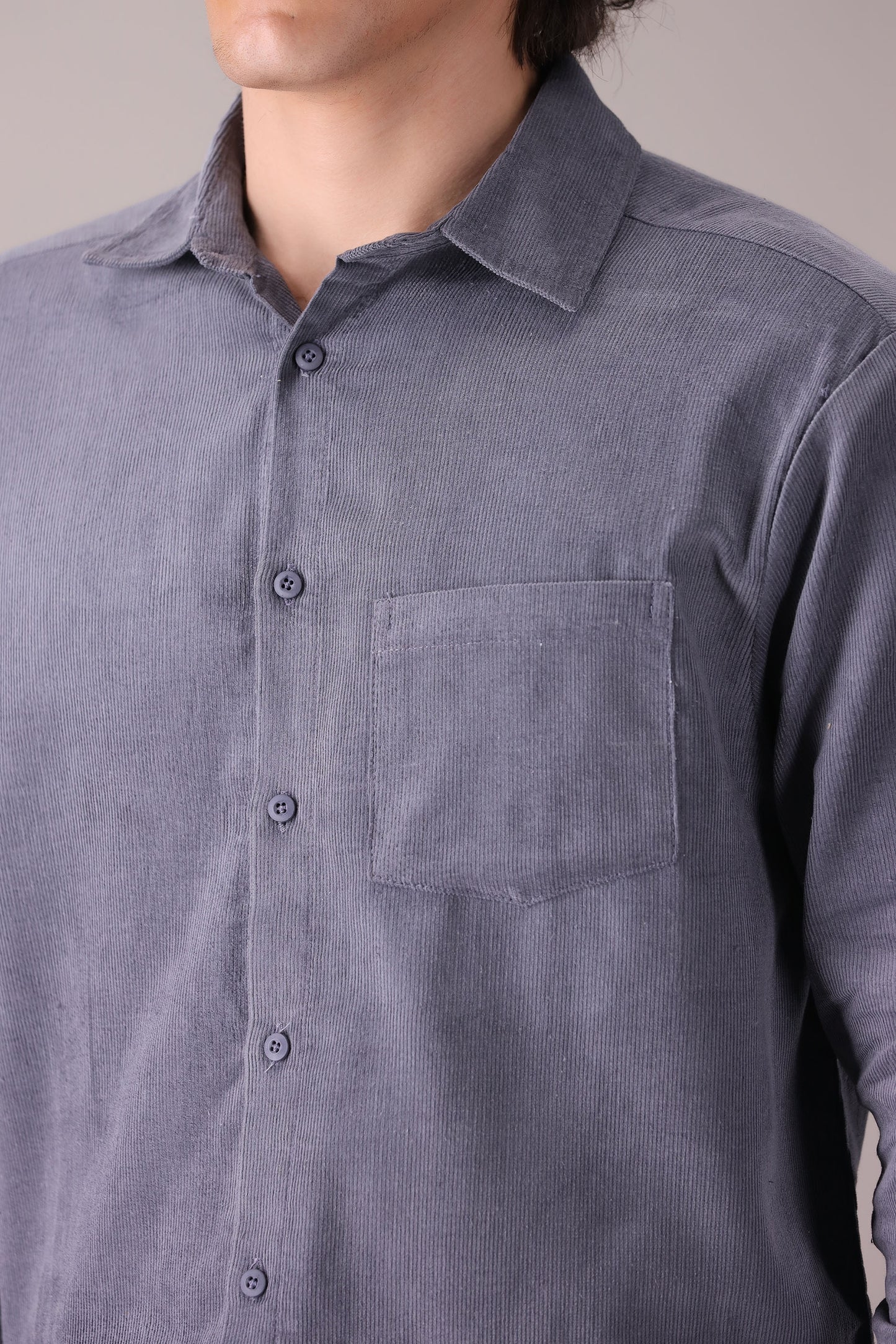 COOL GREY CORDUROY SHIRT