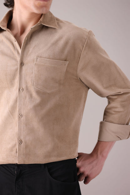 BEIGE CORDUROY SHIRT