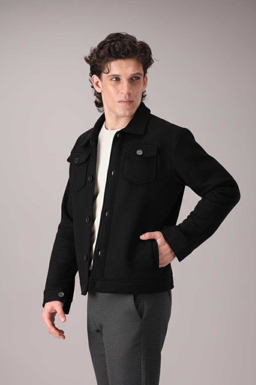 BLACK TRUCKER JACKET (UNISEX)