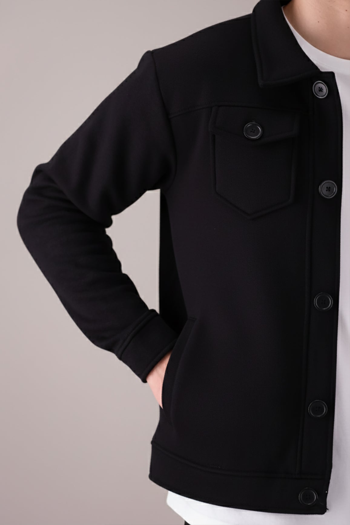 BLACK TRUCKER JACKET (UNISEX)