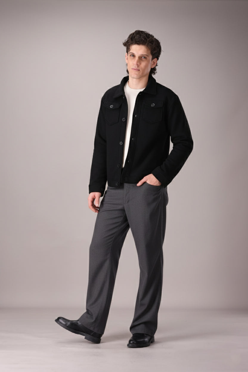 BLACK TRUCKER JACKET (UNISEX)