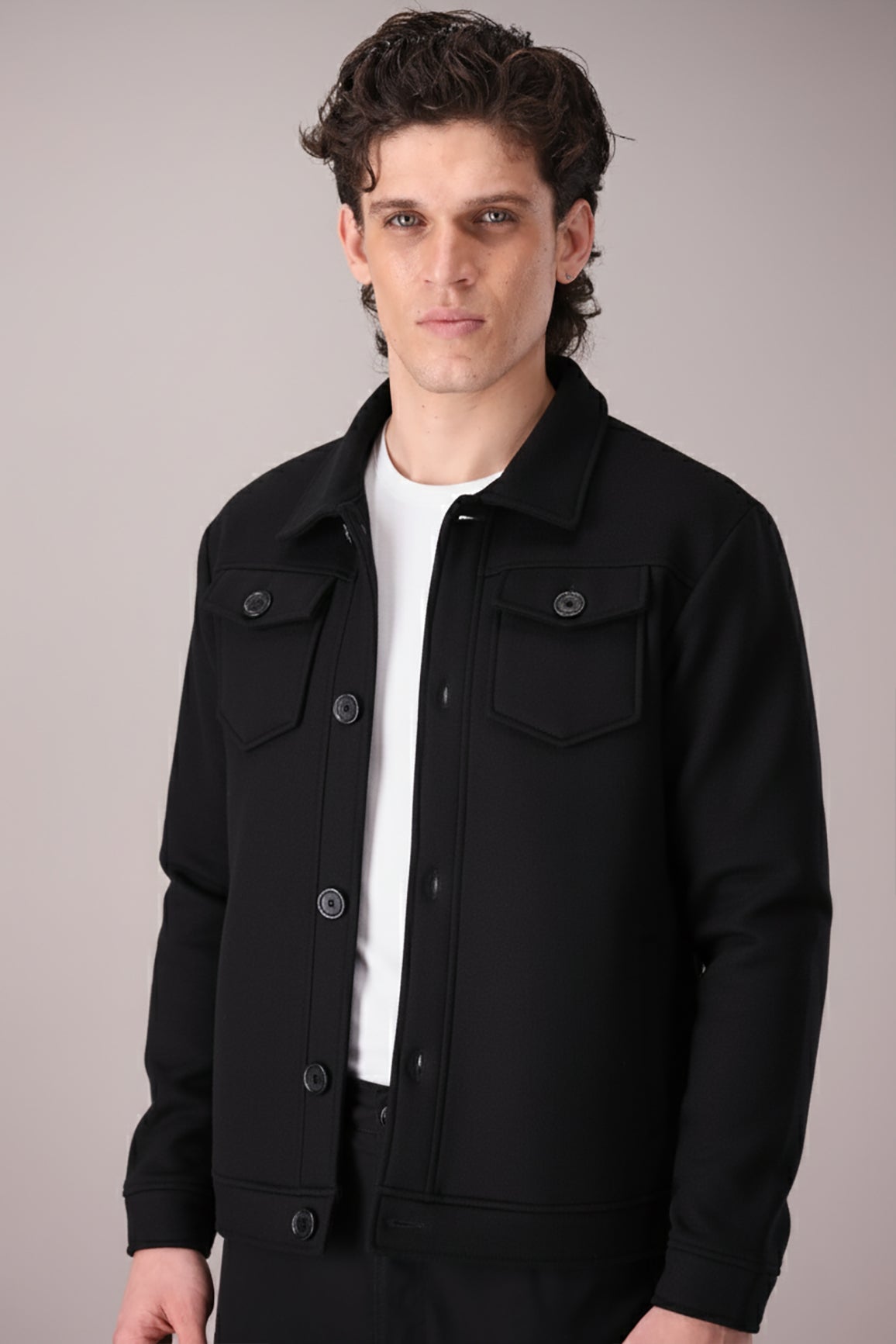 BLACK TRUCKER JACKET (UNISEX)