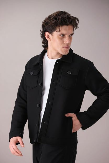 BLACK TRUCKER JACKET (UNISEX)