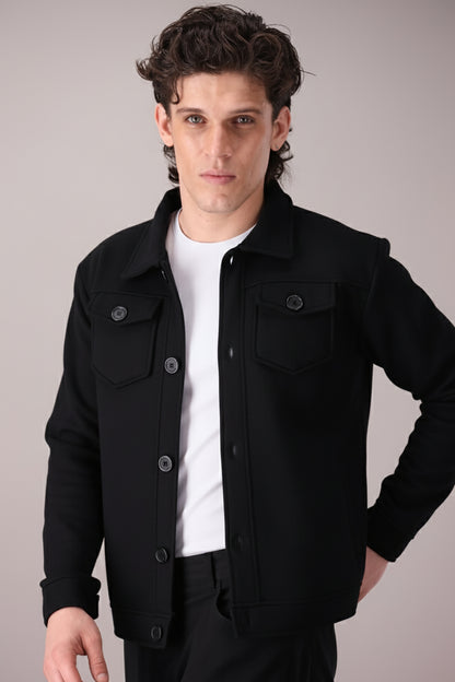 BLACK TRUCKER JACKET (UNISEX)