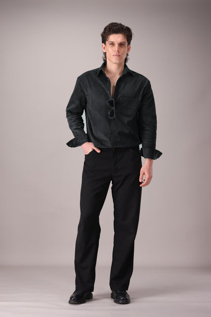 BOTTLE GREEN CORDUROY SHIRT