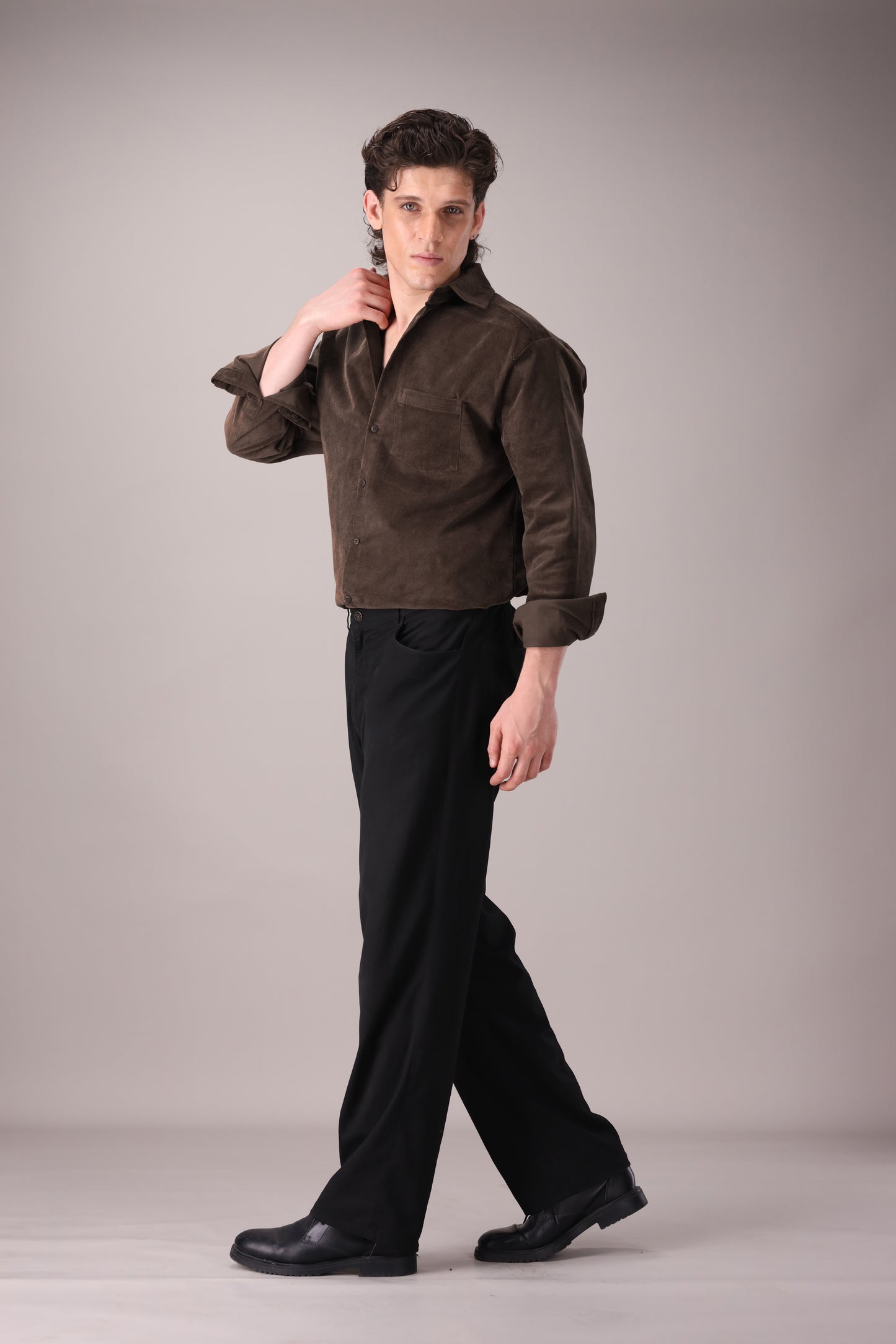 CHOCOLATE CORDUROY SHIRT