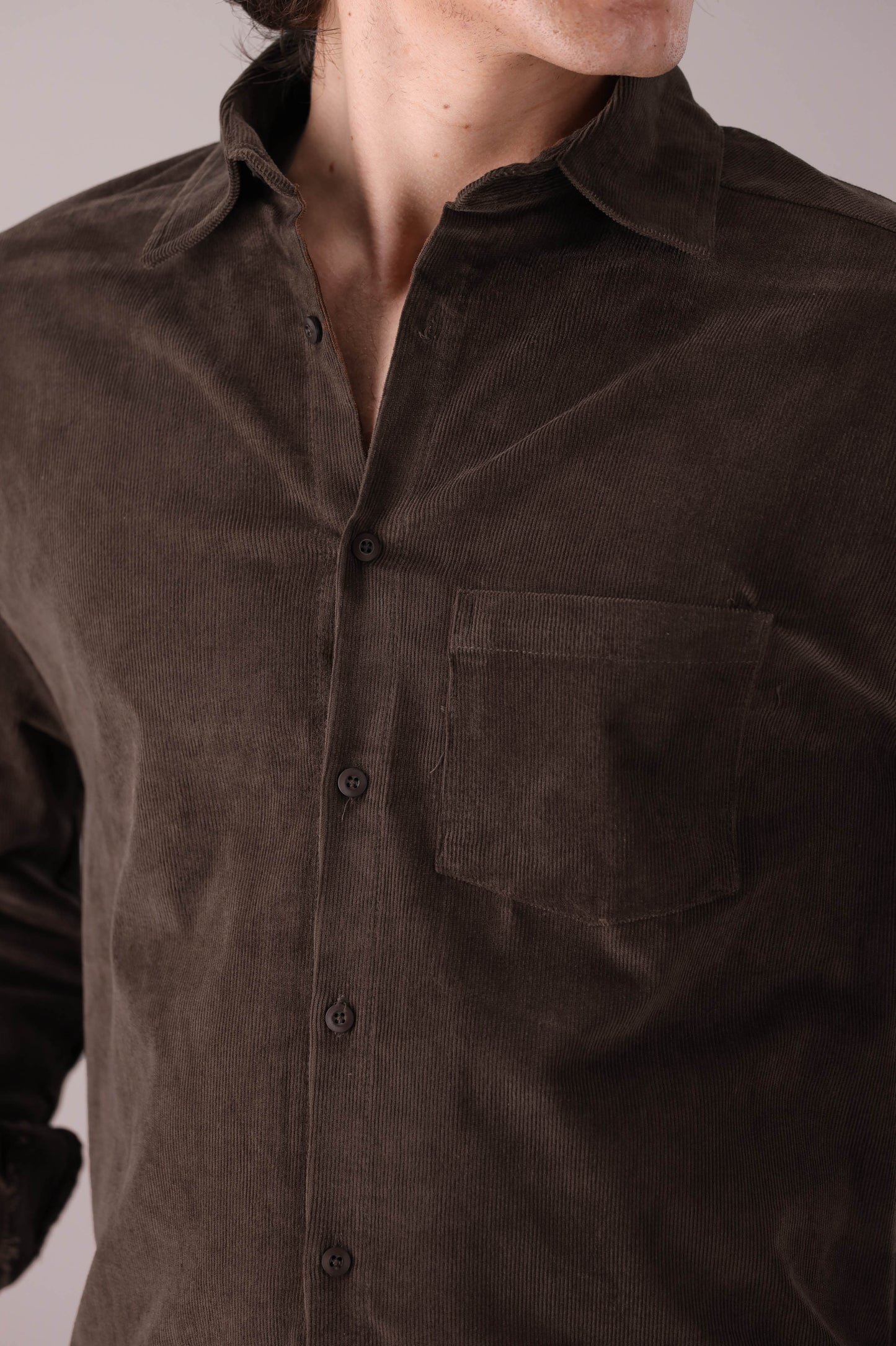 CHOCOLATE CORDUROY SHIRT