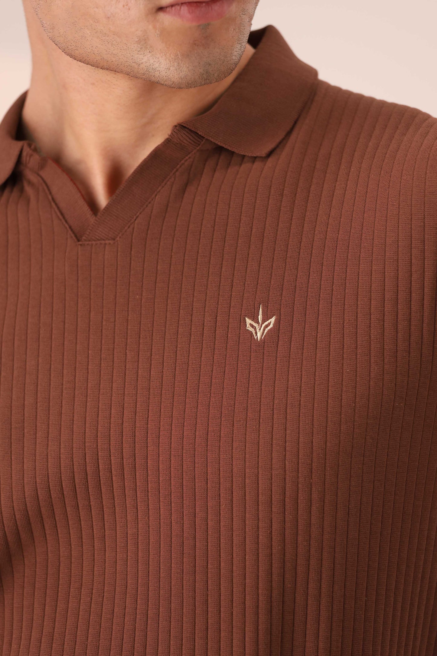 CINNAMON RUST ARTISAN RIB POLO