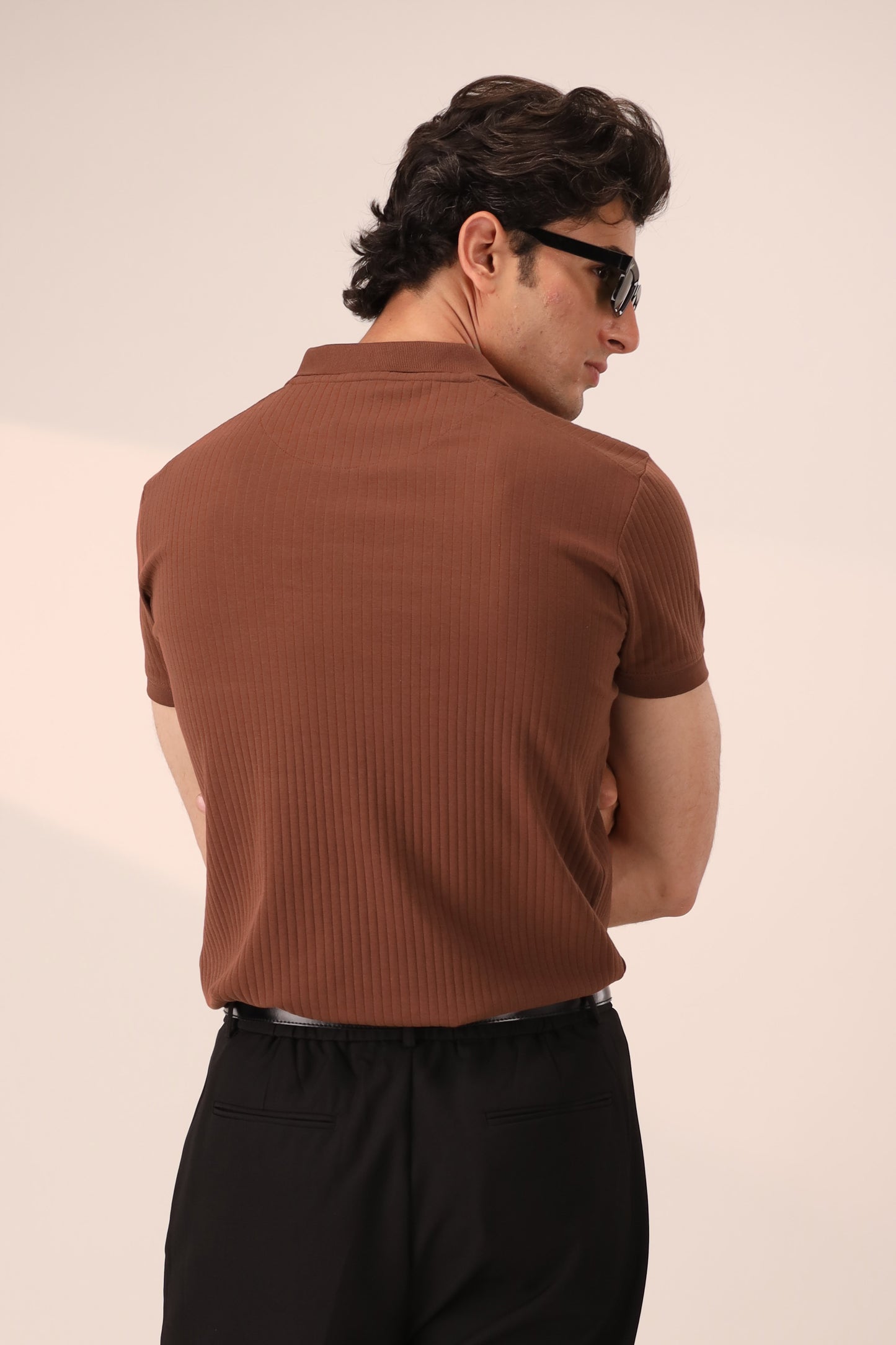 CINNAMON RUST ARTISAN RIB POLO
