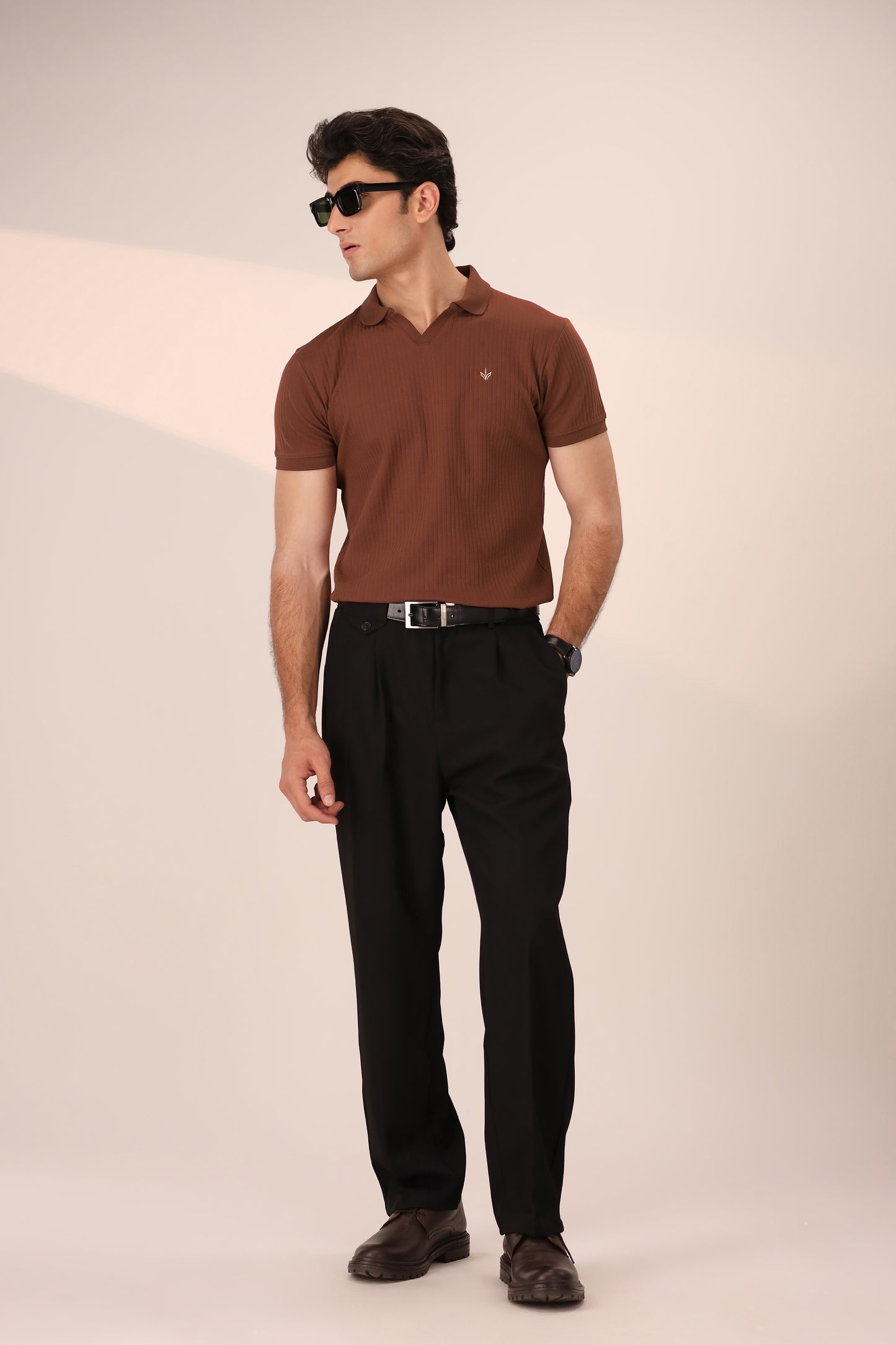 CINNAMON RUST ARTISAN RIB POLO