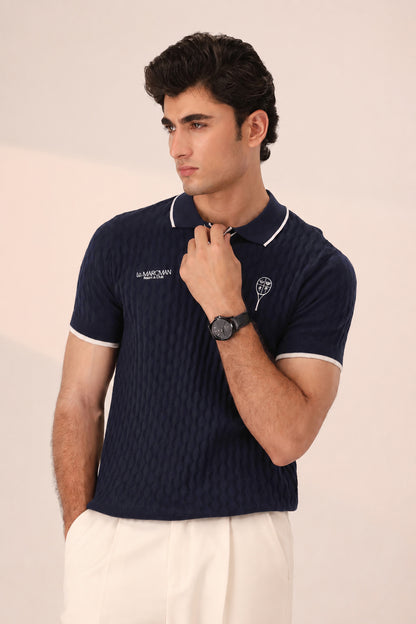 DARK NAVY GREEN RESORT & CLUB KNIT POLO