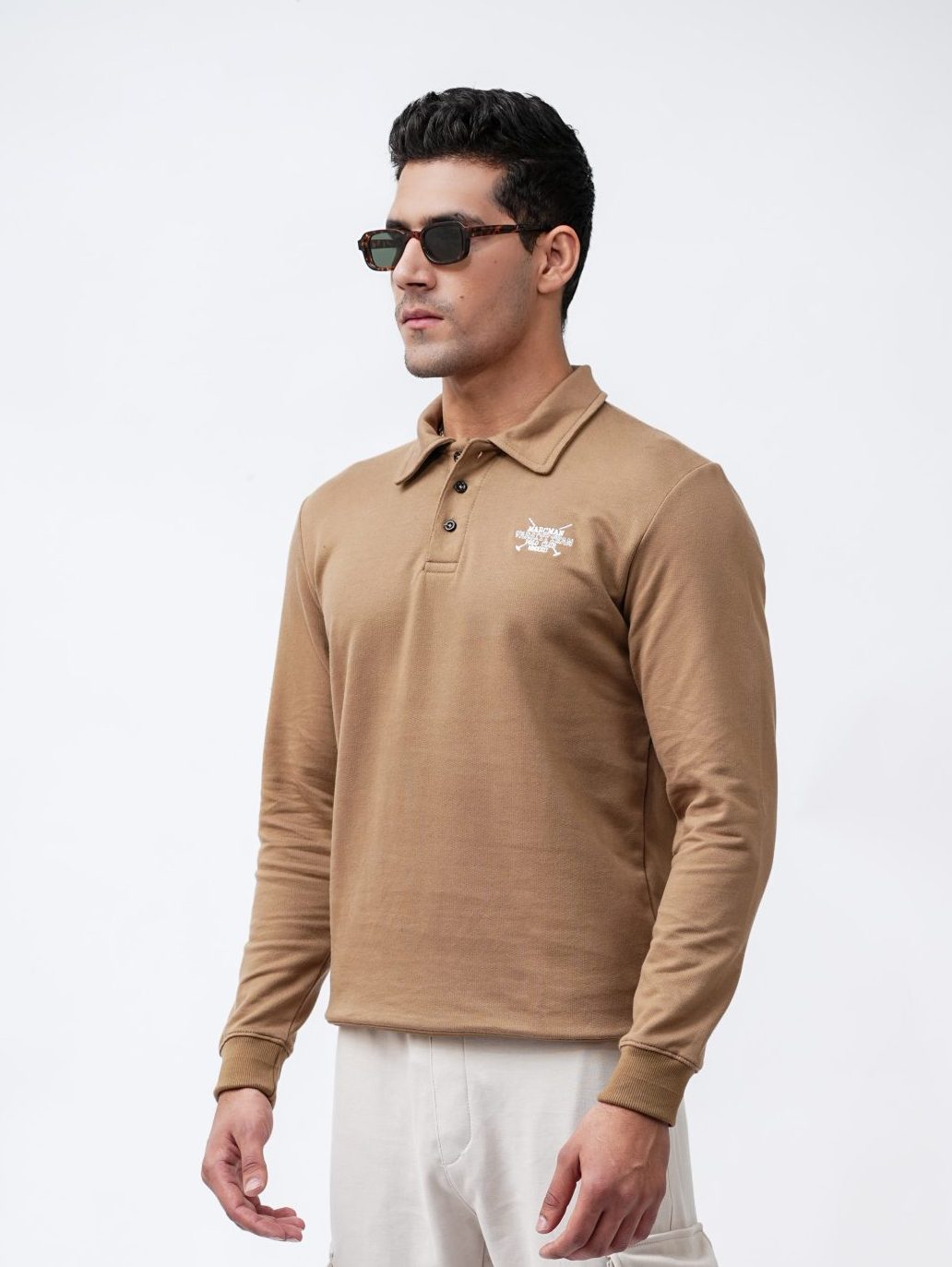 BEIGE POLO SWEATSHIRT