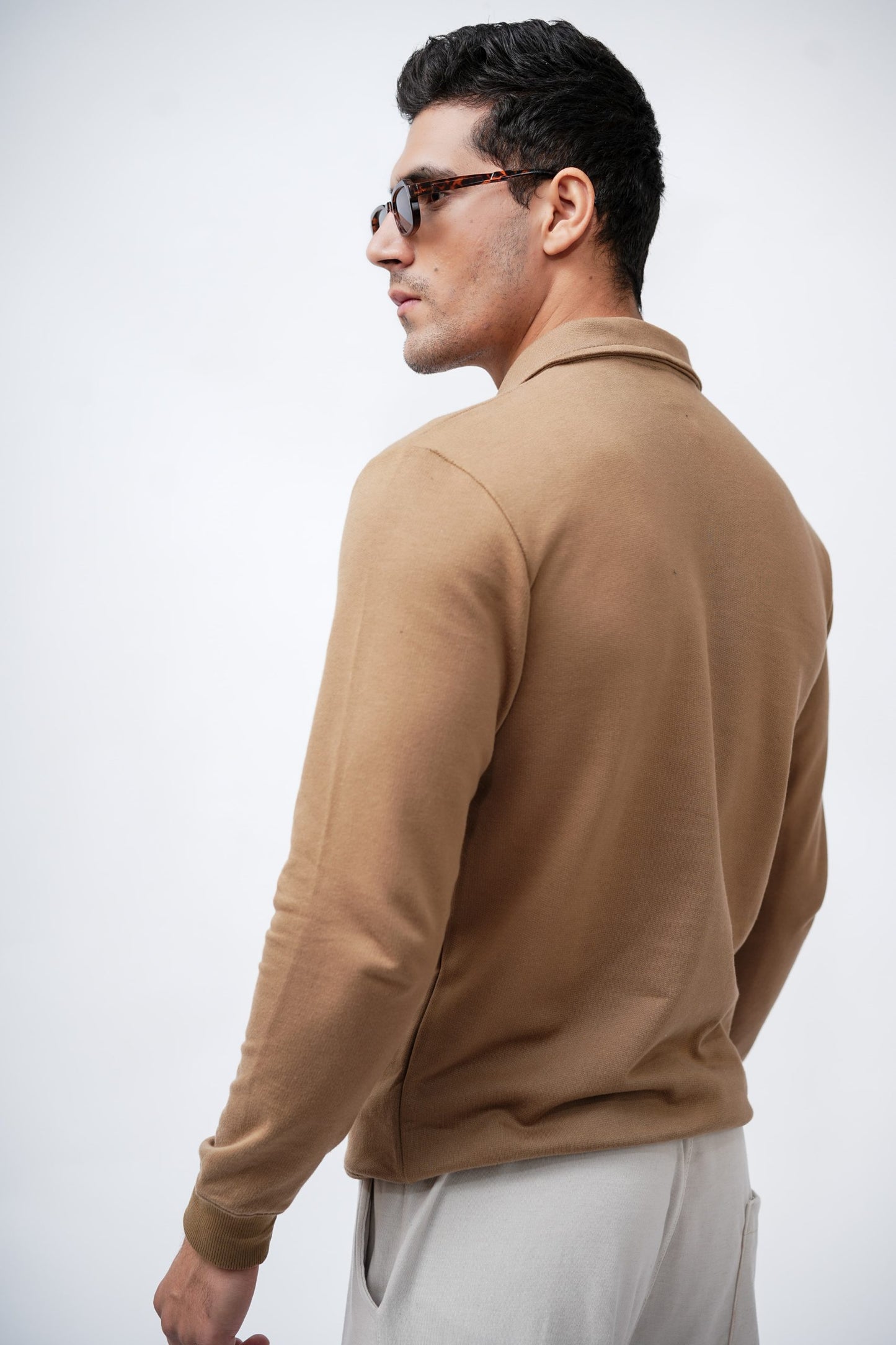 BEIGE POLO SWEATSHIRT