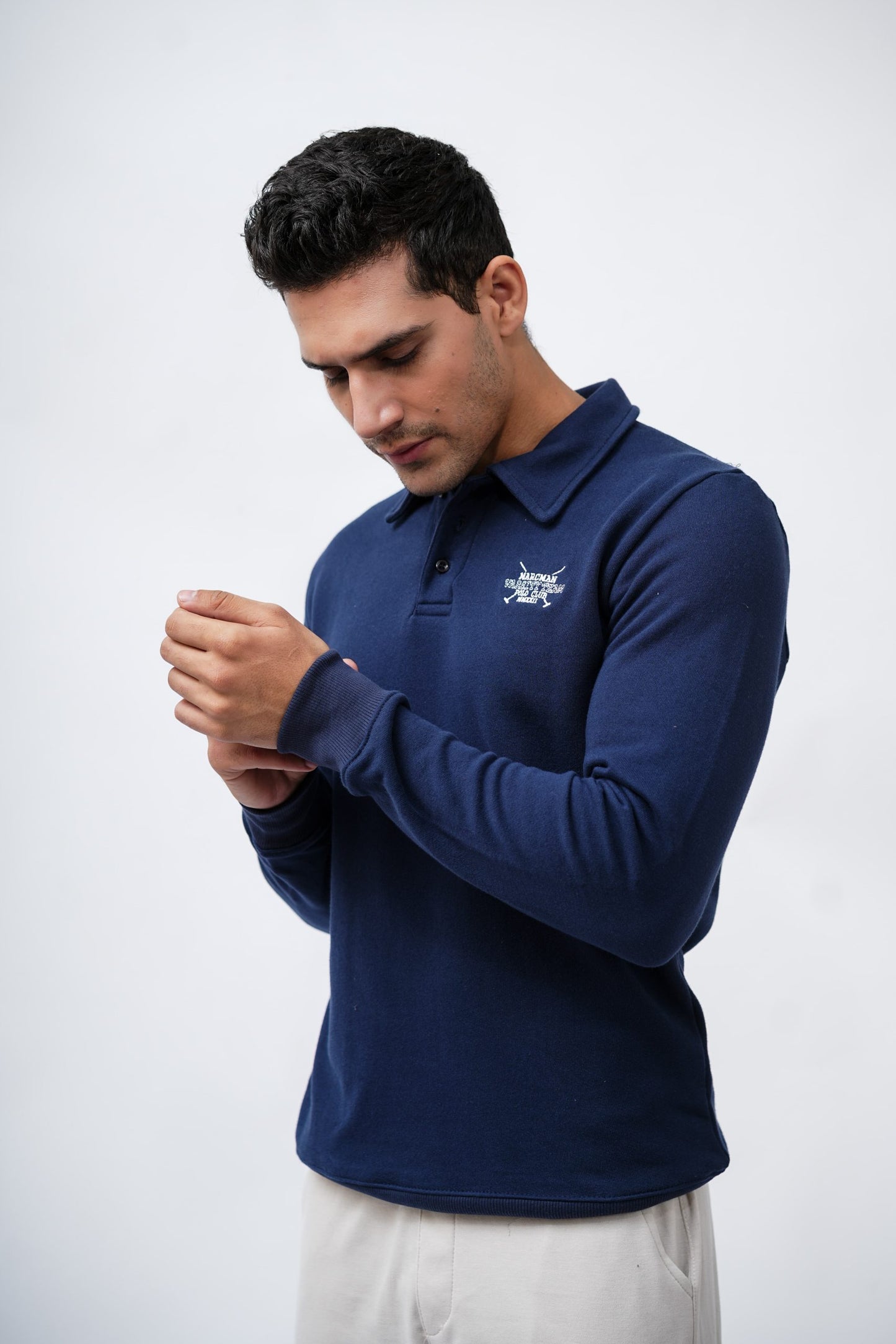 NAVY POLO SWEATSHIRT