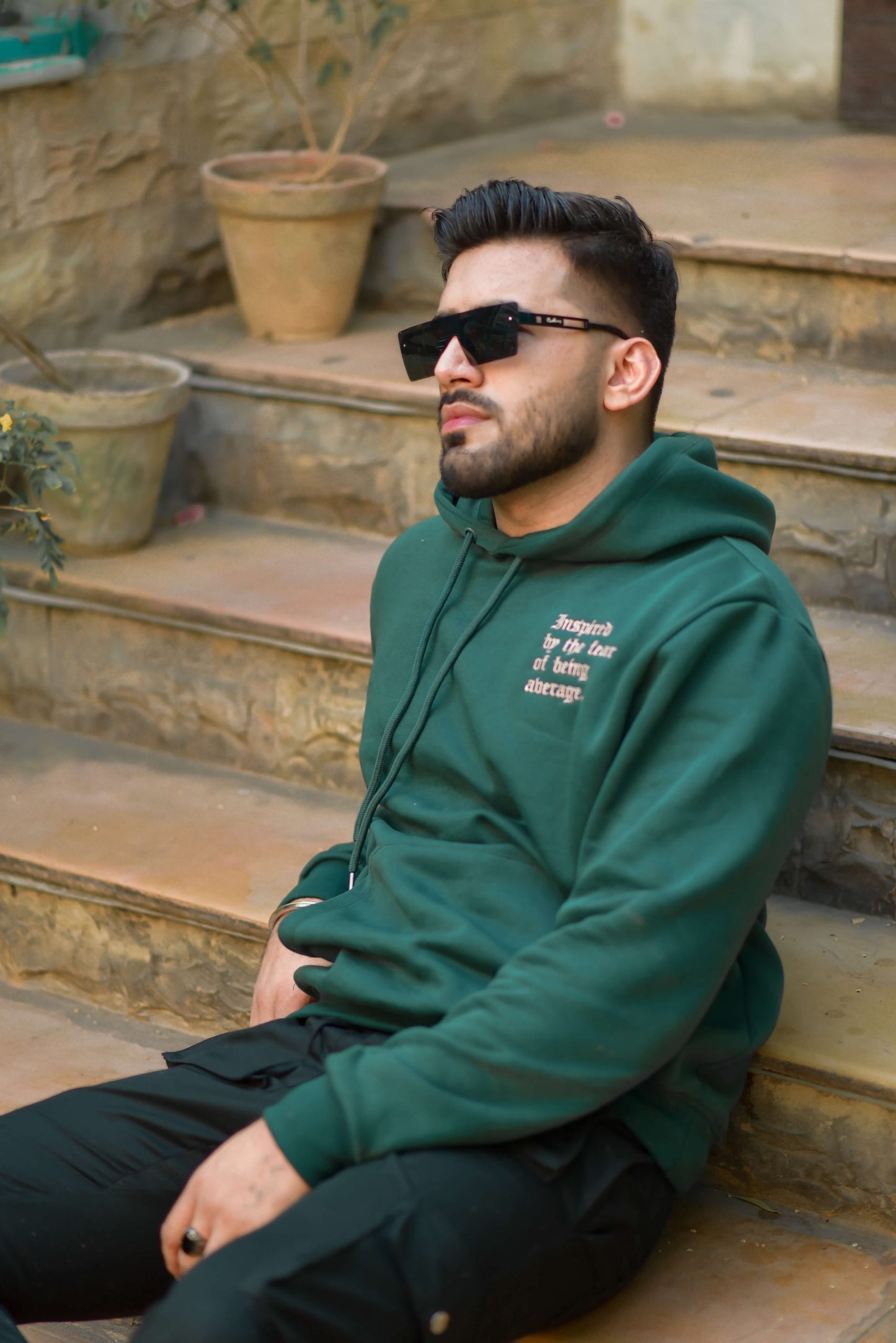 DARK GREEN PULLOVER HOOD (UNISEX)