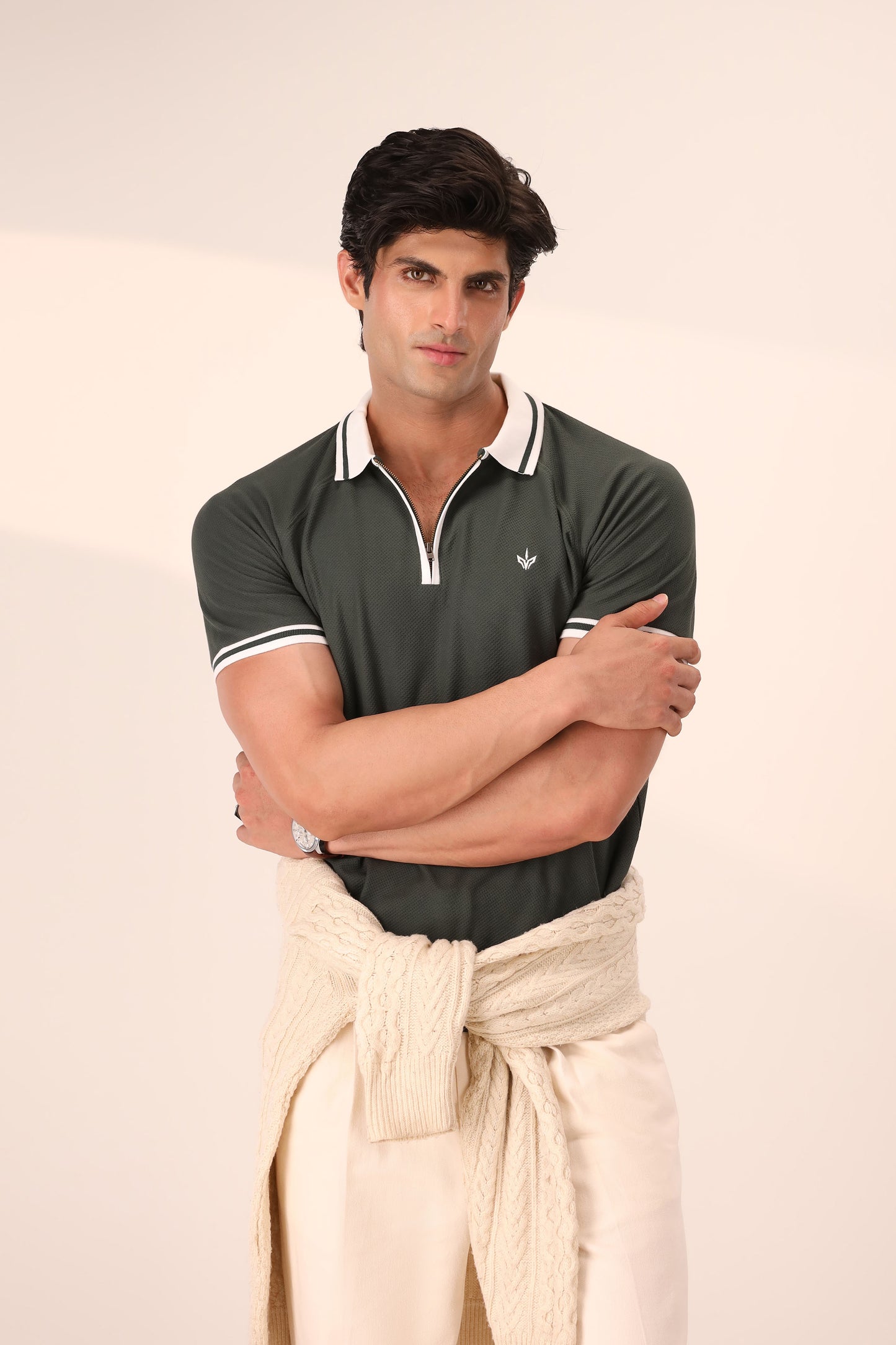 HERITAGE GREEN RIVIERA ZIP POLO