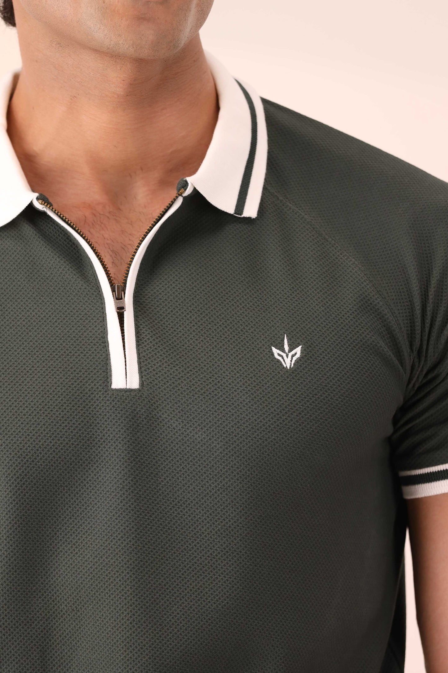 HERITAGE GREEN RIVIERA ZIP POLO