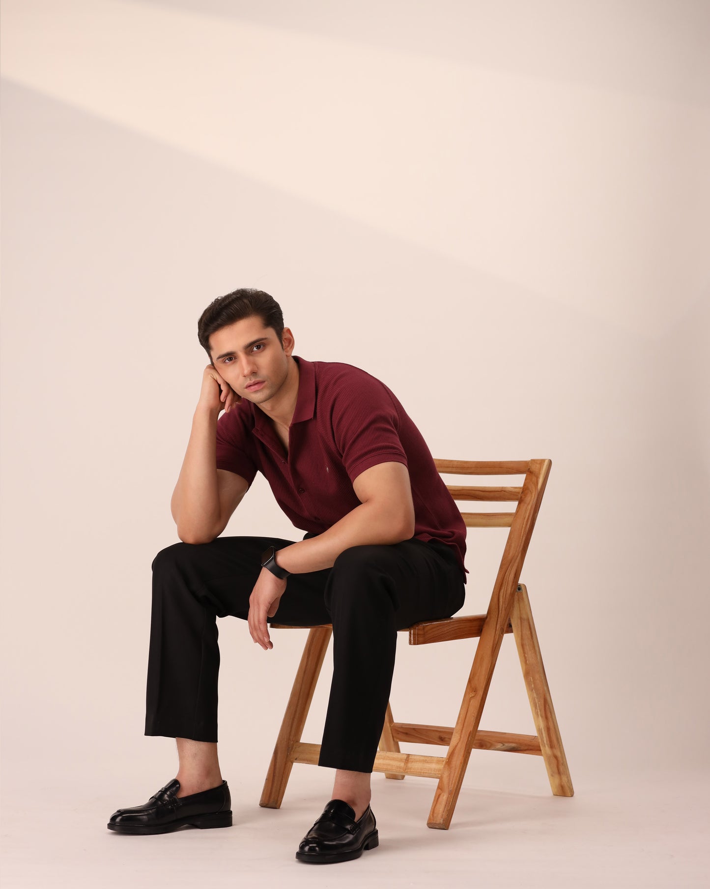 MAROON OTTOMAN KNITTED SHIRT