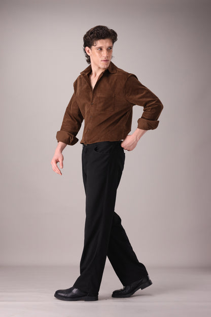 MOCHA BROWN CORDUROY SHIRT