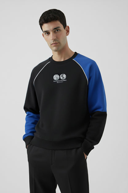 BLACK RAGLAN SWEATSHIRT (UNISEX)