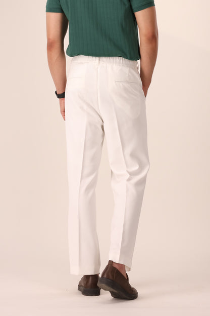 OFF WHITE ADJUSTABLE PLEATED PANTS