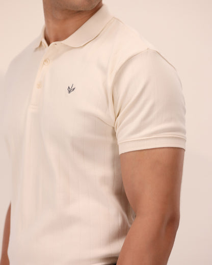 OFF WHITE DROP NEEDLE POLO