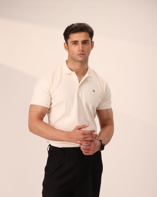 OFF WHITE DROP NEEDLE POLO