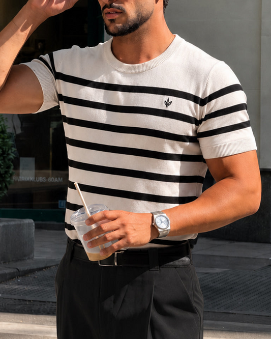 OFF WHITE BRETON KNIT CREW