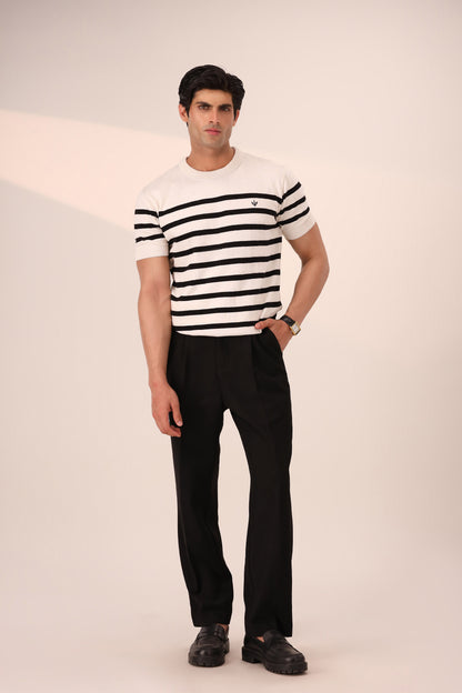 OFF WHITE BRETON KNIT CREW