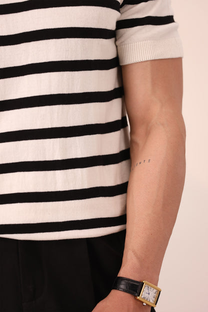 OFF WHITE BRETON KNIT CREW