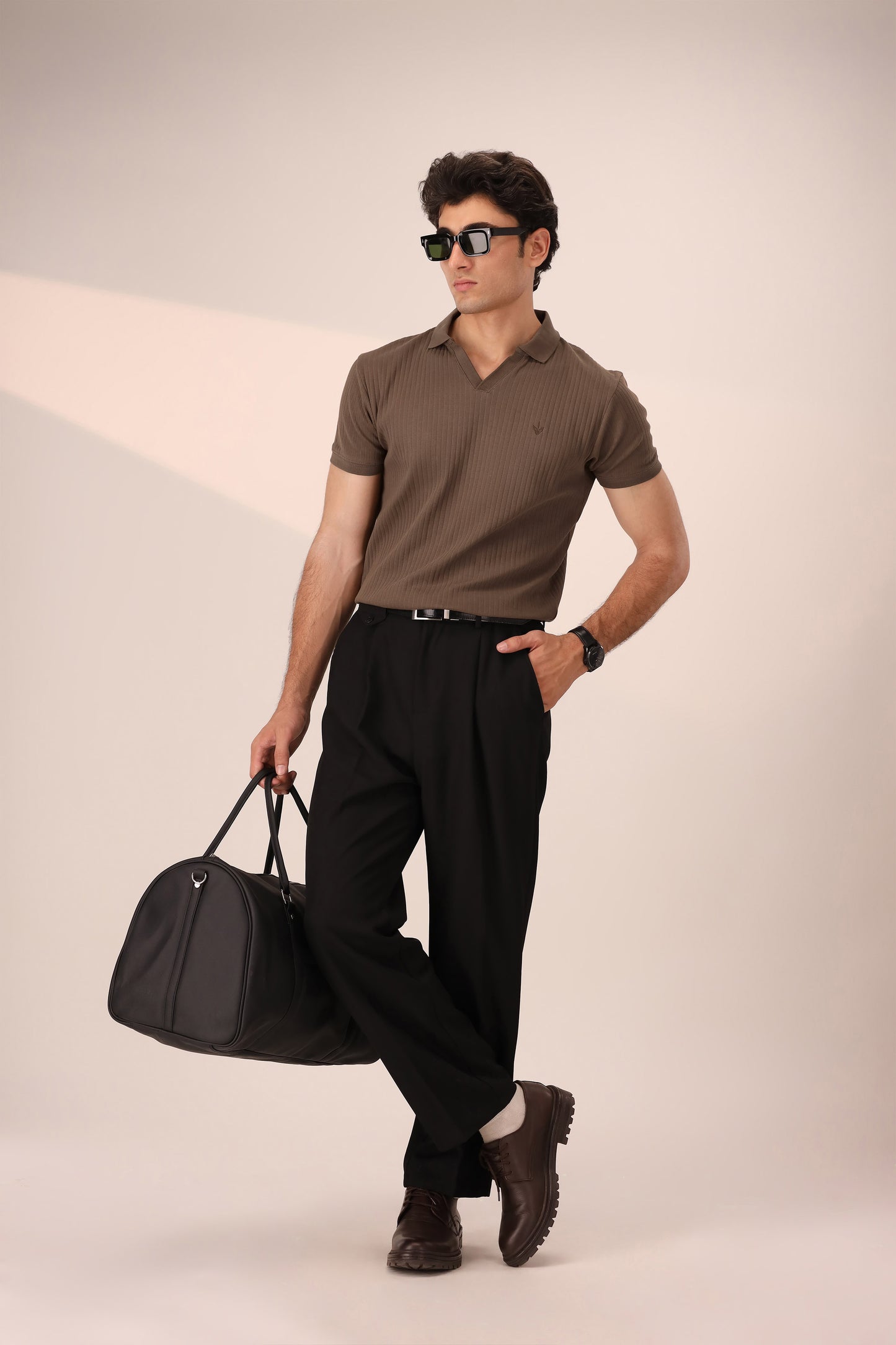 SEPIA BROWN ARTISAN RIB POLO