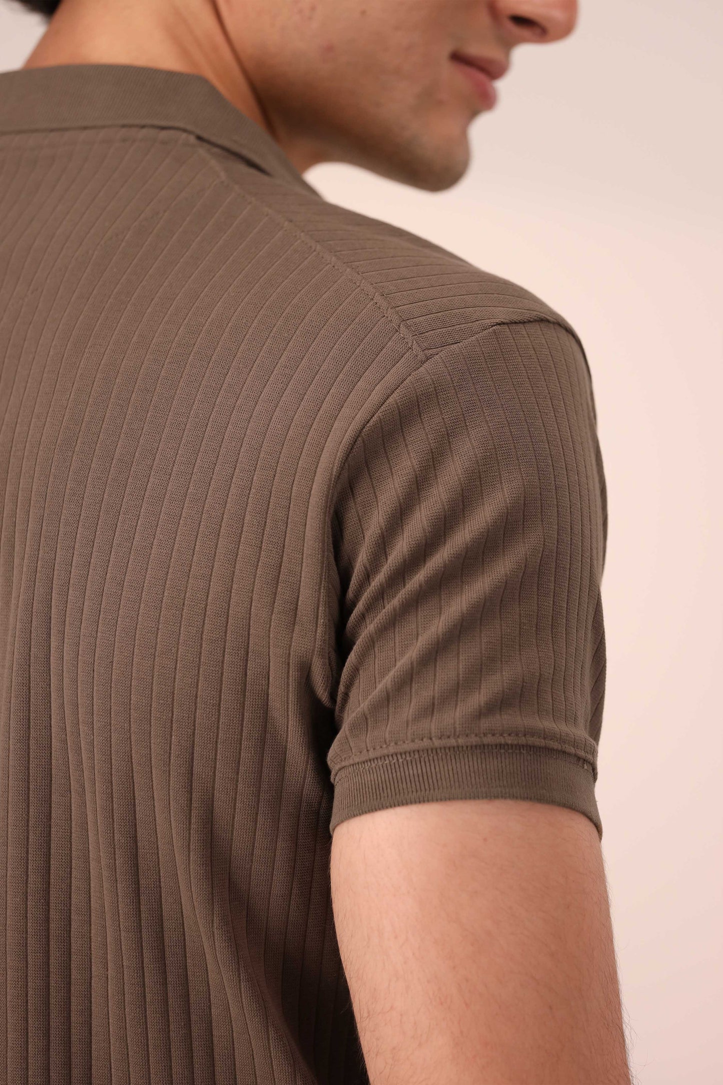 SEPIA BROWN ARTISAN RIB POLO