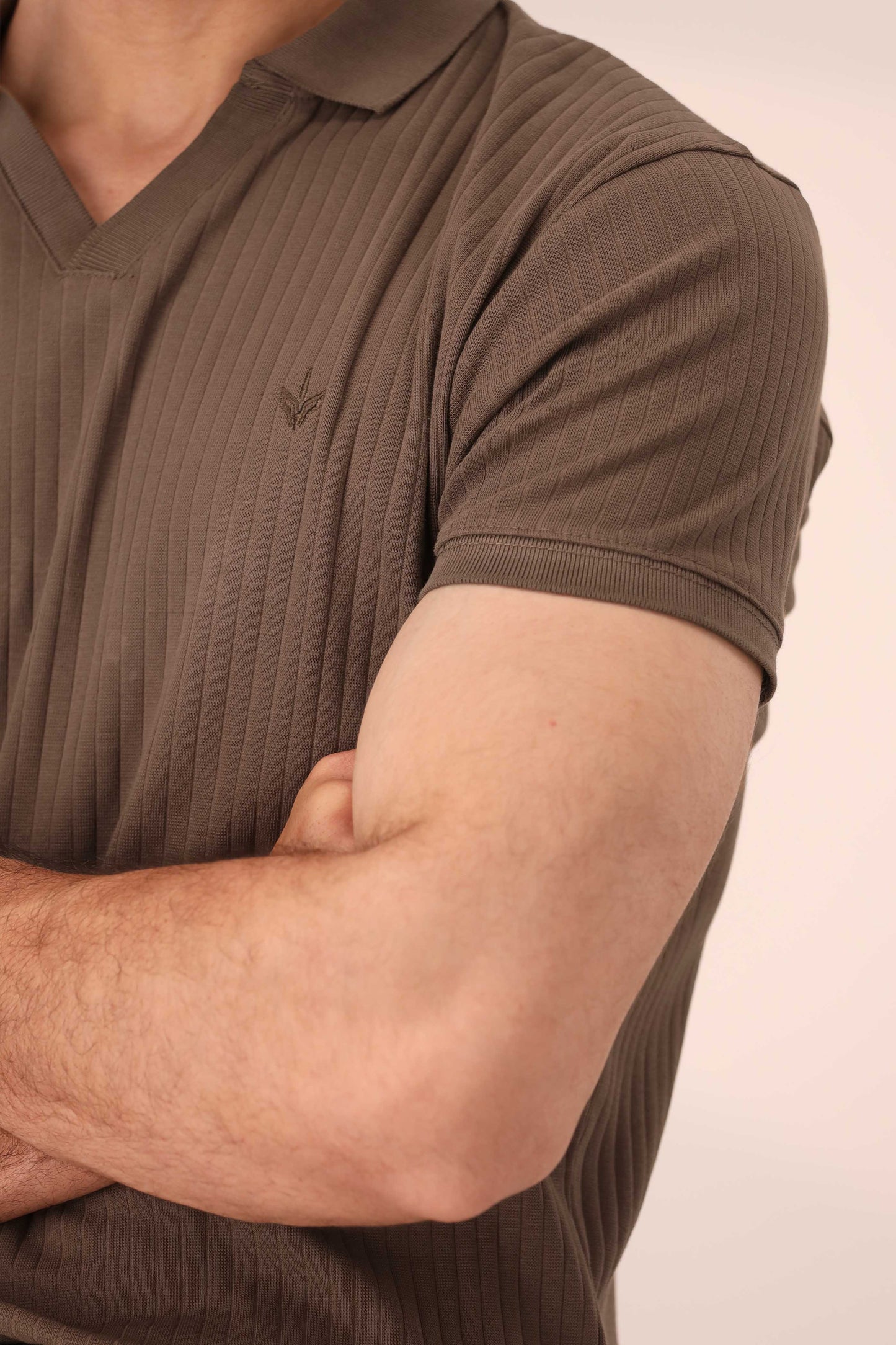 SEPIA BROWN ARTISAN RIB POLO