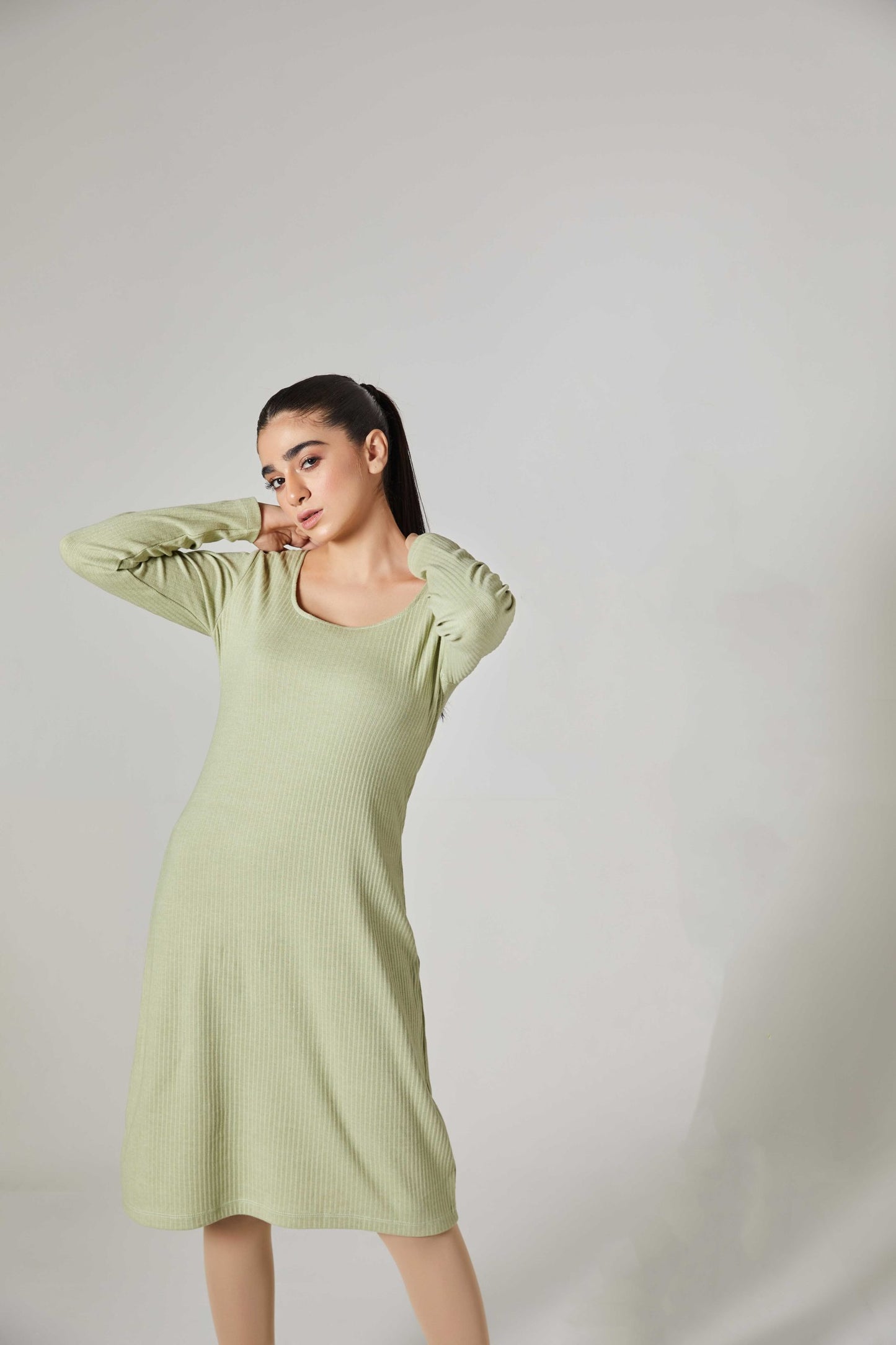 SAGE KNITTED DRESS