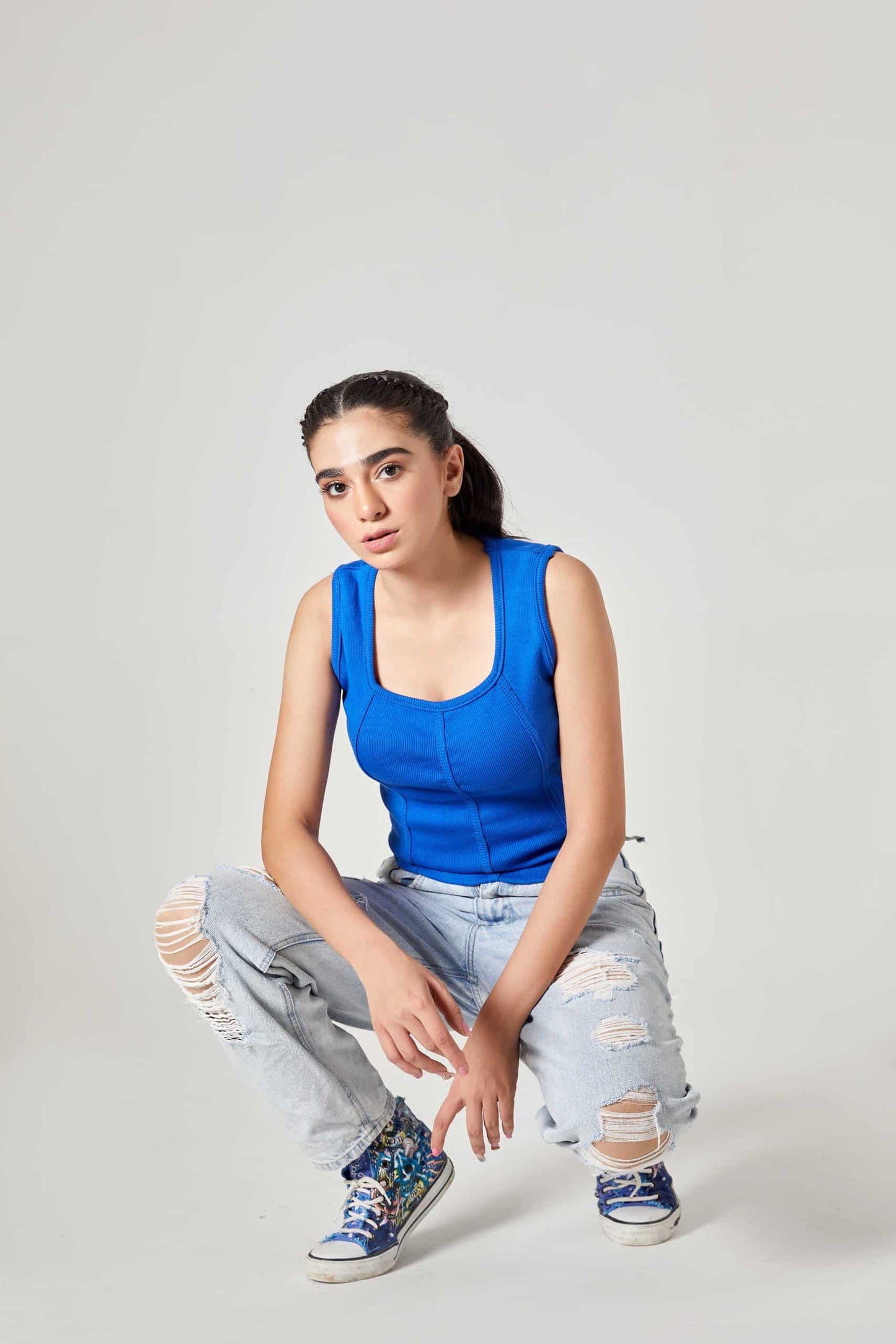 ROYAL BLUE SLEEVELESS TOP