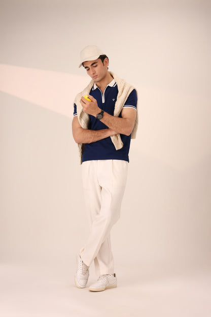 TWILIGHT BLUE RIVIERA ZIP POLO