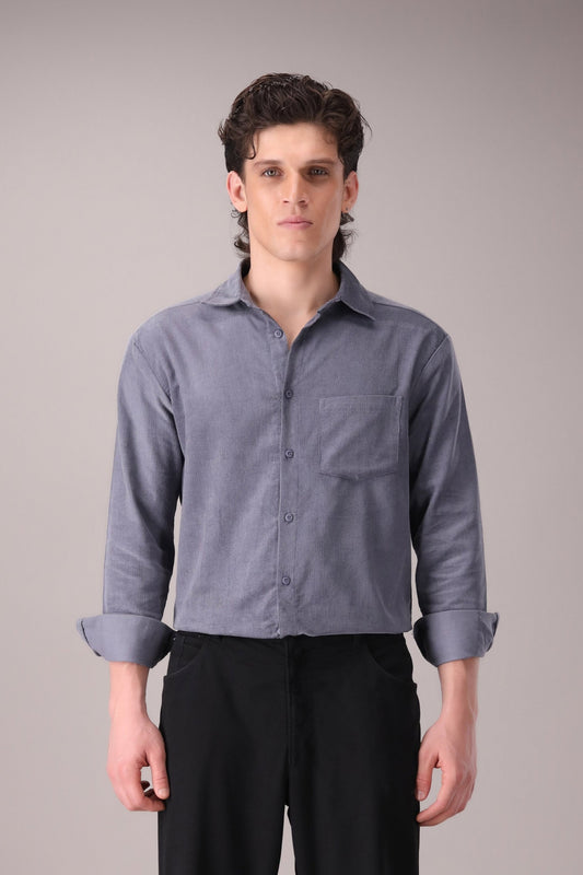 COOL GREY CORDUROY SHIRT