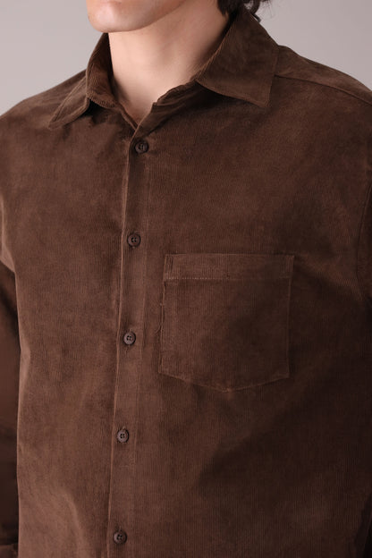 DARK BROWN CORDUROY SHIRT