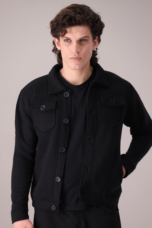 BLACK TRUCKER JACKET (UNISEX)