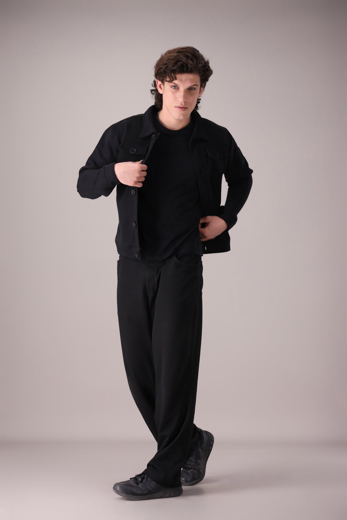 BLACK TRUCKER JACKET (UNISEX)